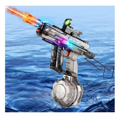 JONRRYIN Pistolet à Eau électrique 800 Ml - Portée 10 M - Rechargeable Avec Son Et Lumières - Enfants/adultes - Noir