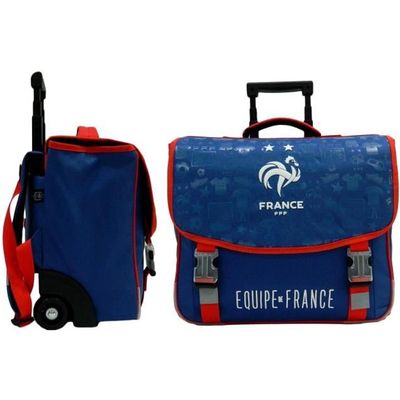 Cartable a roulettes FFF Collection officielle Equipe de France de football Bleu Cdiscount Bagagerie Maroquinerie