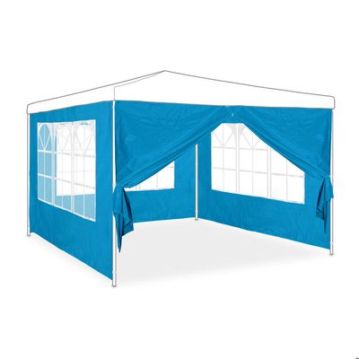 Lot De 4 Parois Latérales Pour Tonnelle Relaxdays 2x3m - Blanc Avec Fenêtres Et Fermeture Éclair