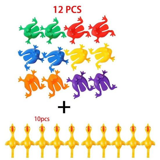 12 Jouets Grenouille Sauteuses - Appuyez Sur La Queue Pour Faire Sauter - Jeu Pour Enfants, Fêtes, Anniversaires - 12