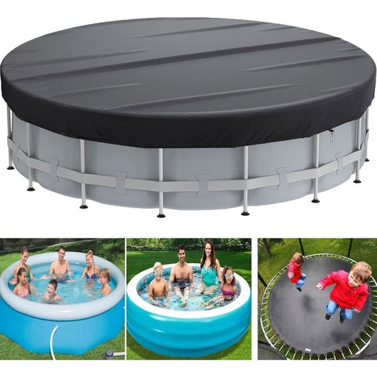 Tapis Rond Pour Spa/piscine - 3,7 M De Diamètre - Antidérapant, Absorbant - Protection Sol Pour Terrasse, Jardin - Extérieur/intérieur - 4