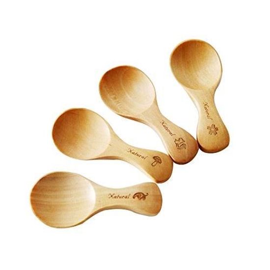 Lot de 30 petites cuillères à miel en bois 8 cm