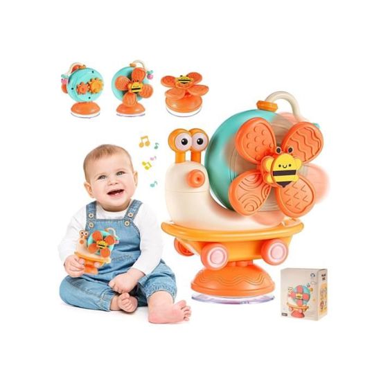 Chaise haute à ventouse Jouet pour bébé Jouet sensoriel rotatif (orange) Cdiscount