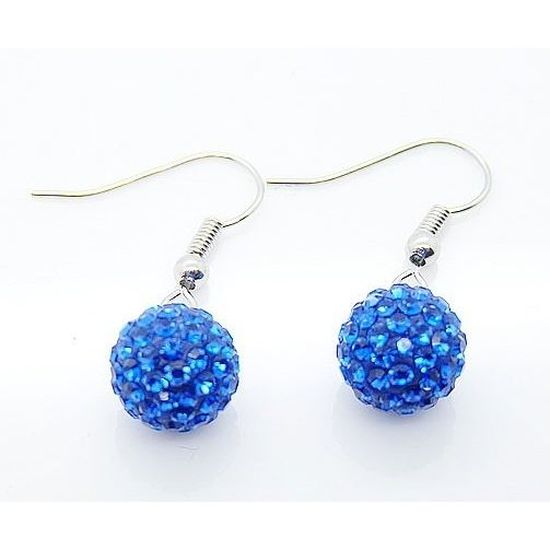 Lot De 5 Paires De Boucles D'oreilles Shamballa Pendantes Strass - Revendeur Neuf