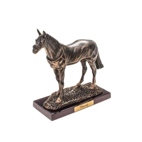 Figurine Cheval Miniature OPO 10 - Denman En Résine Effet Bronze - Collection Édition Atlas