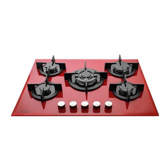 Millar GH7051PR Plaque de cuisson en Verre trempé avec 5 brûleurs à gaz