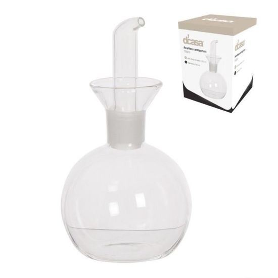 Huilier En Verre Anti-Gouttes Avec Bouchon Liège - 300 Ml, Verre 100% Recyclé Fabriqué En Espagne, Distributeur D'Huile Élégant