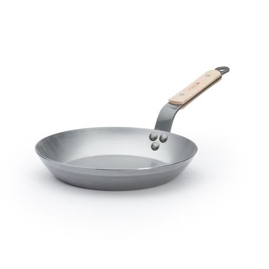 De Buyer - Boerenkachel van plaatstaal MINERAL B met twee handgrepen - 32 cm - Gemaakt in Frankrijk, PFAS-vrij, natuurlijke anti-hechting, bijenwas, alle warmtebronnen flitser oven