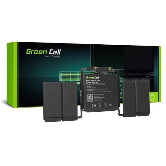 Green Cell® A1819 Batterie pour Apple MacBook Pro 13 A1706 Touch Bar (Late 2016, Mid 2017) Ordinateur PC Portable 49.0Wh 11.4V