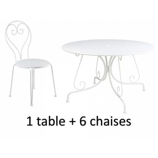 Salon De Jardin Pour 6 Personnes Grande Table De Repas Et 6