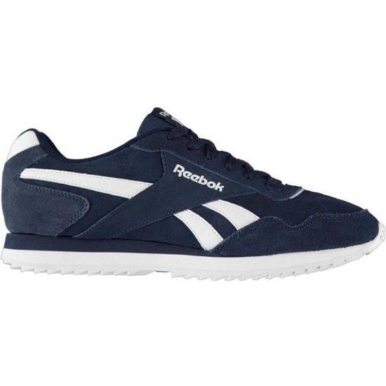 Reebok Homme Chaussures De Sport En Daim En Cuir Bleu marine blanc Cdiscount Sport