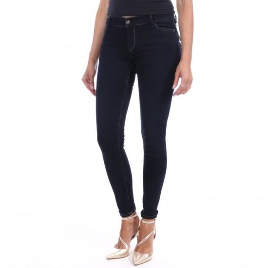 Jeans femme TEDDY SMITH Ava Skinny Taille haute Bleu fonce Bleu Cdiscount Pret a Porter