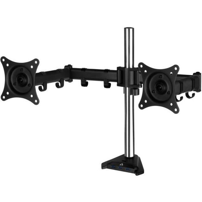 ARCTIC Z2 Pro (Gen 3) - Bras de Moniteur, Support pour 2 Écrans VESA 75/100, Powered 4-Port SuperSpeed USB Hub avec Micro USB Power