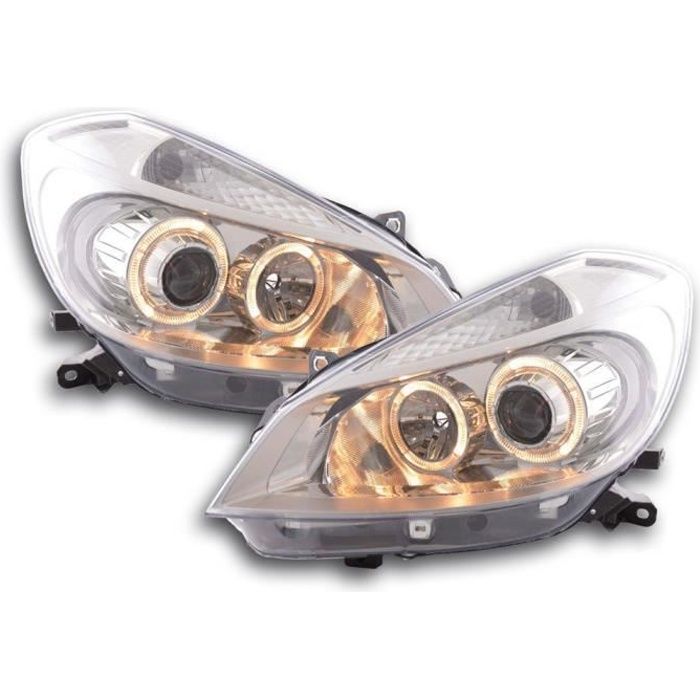 2 FEUX PHARE AVANT ANGEL EYES POUR RENAULT CLIO 3
