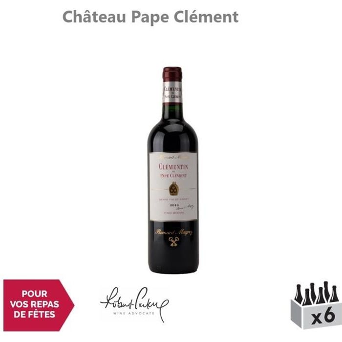 Château Pape Clément Le Clémentin de Pape Clément Rouge 2016 - Lot de 6x75cl - Appellation AOC Pessac-Léognan - Vin Rouge de