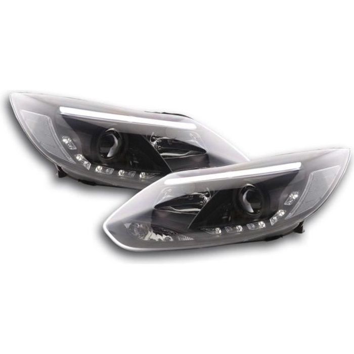 Paire de feux phares Daylight Led Ford Focus 3 C346 10-14 Noir-33607665