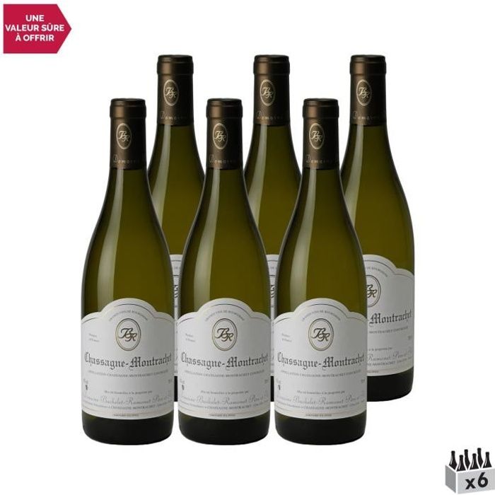Chassagne-Montrachet Blanc 2019 - Lot de 6x75cl - Domaine Bachelet-Ramonet - Vin AOC Blanc de Bourgogne - Cépage Chardonnay