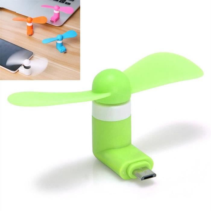 Mini Ventilateur USB Portable Refroidissement Smartphone Tablette Android Huawei P8 Lite P9 Lite P10 Vert