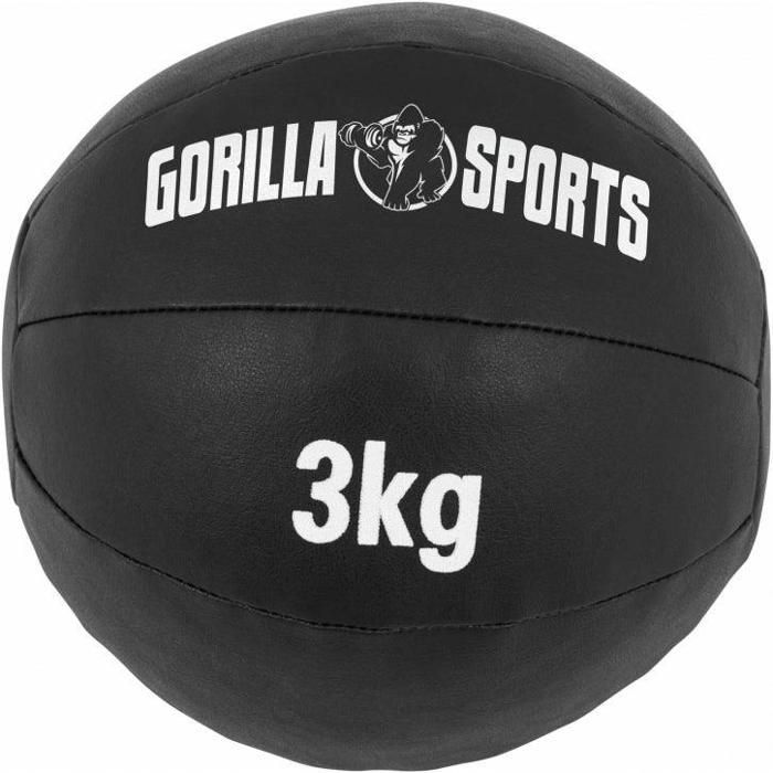 Médecine Ball Gorilla Sports Cuir Synthétique de 3 KG