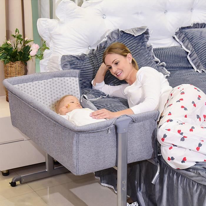 Lit Cododo, BERCEAU CODODO-Berceau Bébé, Lit Bébé, lit Bébé 2 en 1,multifonctionnel 96*57*77cm Warm Grey (Gris)