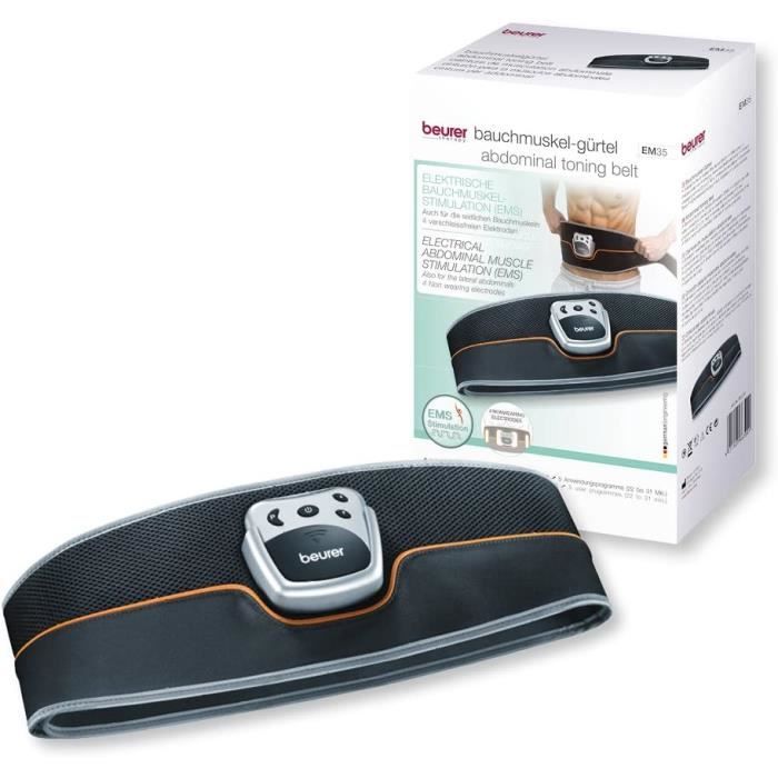 Beurer EM 35 Ceinture abdominale, Entrainement abdominal EMS, Electrostimulation musculaire pour renforcer les muscles abdomi