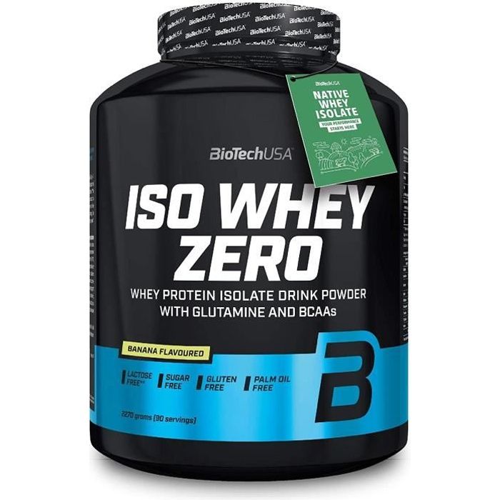 Iso Whey Zero 2270g BANANE Biotech USA - Proteine Musculation