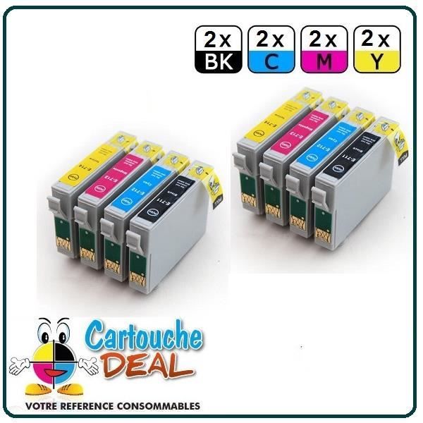 x8 Epson Stylus S20 S21 SX100 SX105 SX110 SX115 Cartouche générique compatible