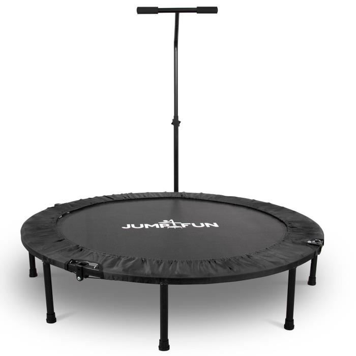 Mini Trampoline Fitness Jump4fun Pliable T-Bar - Ø122cm, Noir