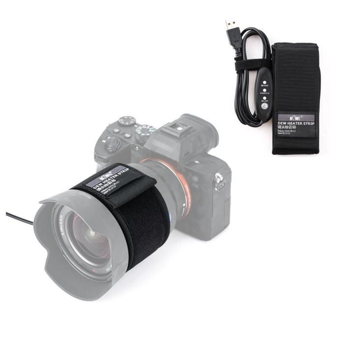 Kiwi Fotos DHS-1 - Bande chauffante pour objectif photo. Protède de la condensatin et du froid - USB