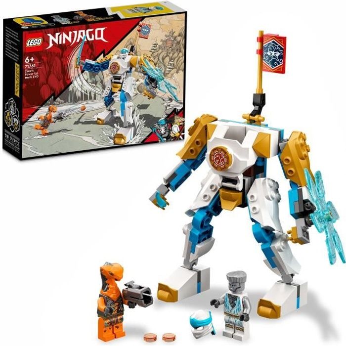 LEGO® 71761 NINJAGO L’Évolution Robot De Puissance De Zane, avec Figurines Serpent, Bataille Ninja avec bannière à collectionner