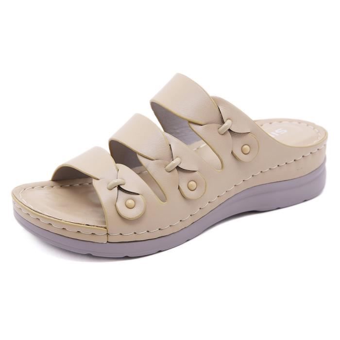 Sandales Femme Chaussures Nu-pied Mode Sandales Compensées Talons