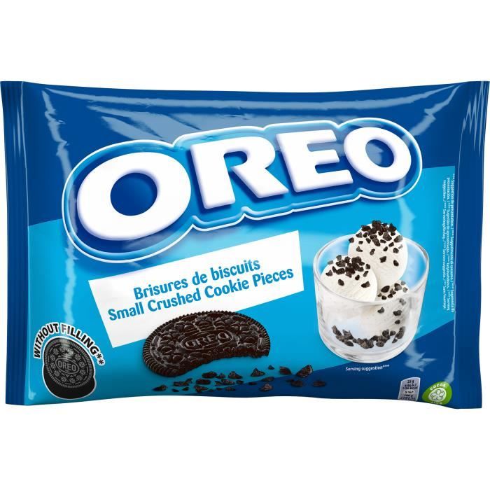 Oreo Crumbs - Brisures de Biscuits Oreo - Sans Crème - Idéal pour Desserts et Glaces - 1 Sachet (400 g)