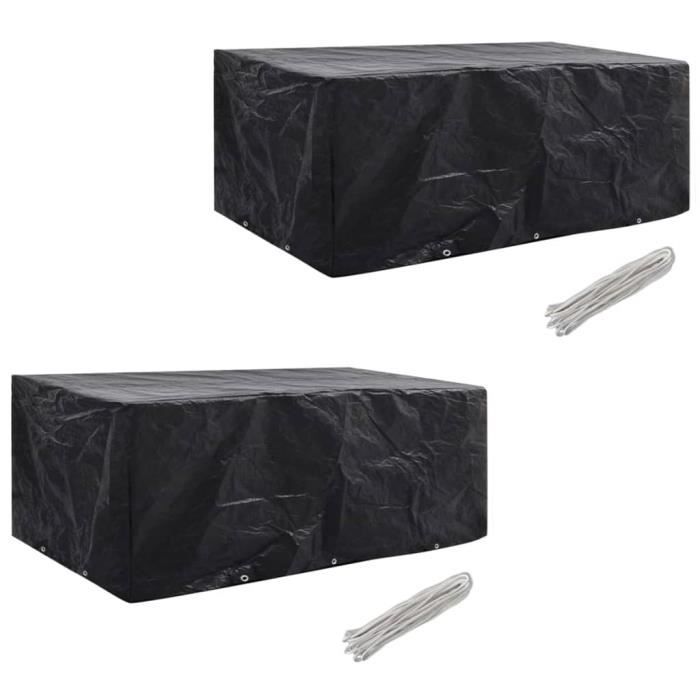 Housses de salon de jardin- Housses pour meubles d'extérieur 2 pcs Rotin 10 ?illets 229x113 cm