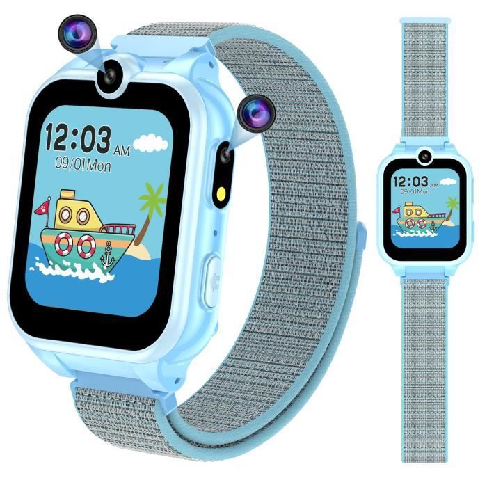 PTHTECHUS Enfants Téléphone Montres intelligentes SOS Vidéo MP3 Double Caméra Jeu Podeter Calculatrice Ecran tactile