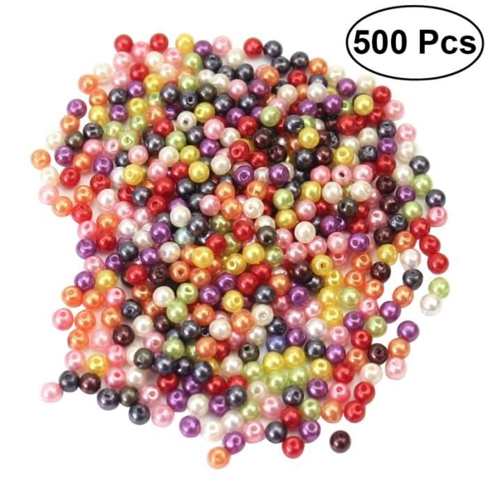 500pcs perles rondes de couleurs assorties accessoires de bricolage créatifs élégants pour collier