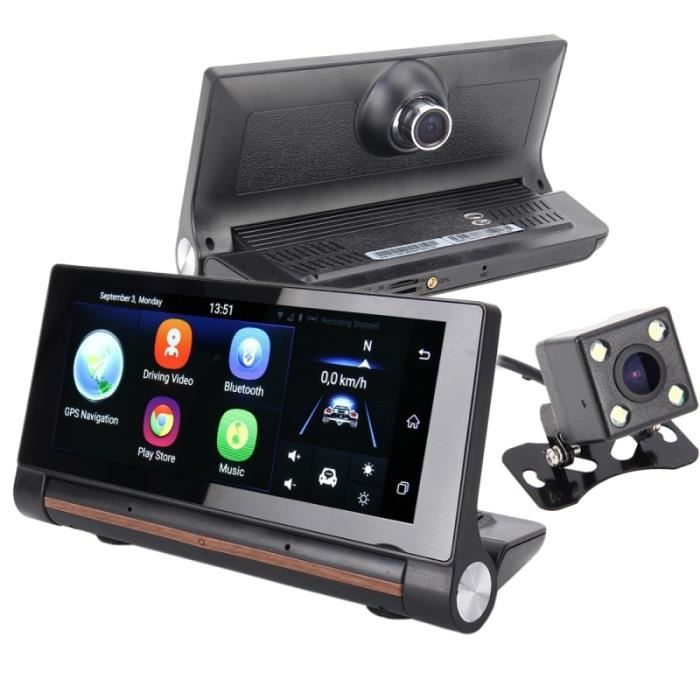 Ordinateur De Bord Android 7 Pouces Tactile Gps Voiture Dashcam Hd 1080p Caméra De Recul - Yonis Gris
