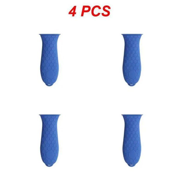Poignées Silicone Pour Casseroles - 2 Paires Antidérapantes (rouge Et Gris) - Résistantes à La Chaleur Jusqu'à 240°C