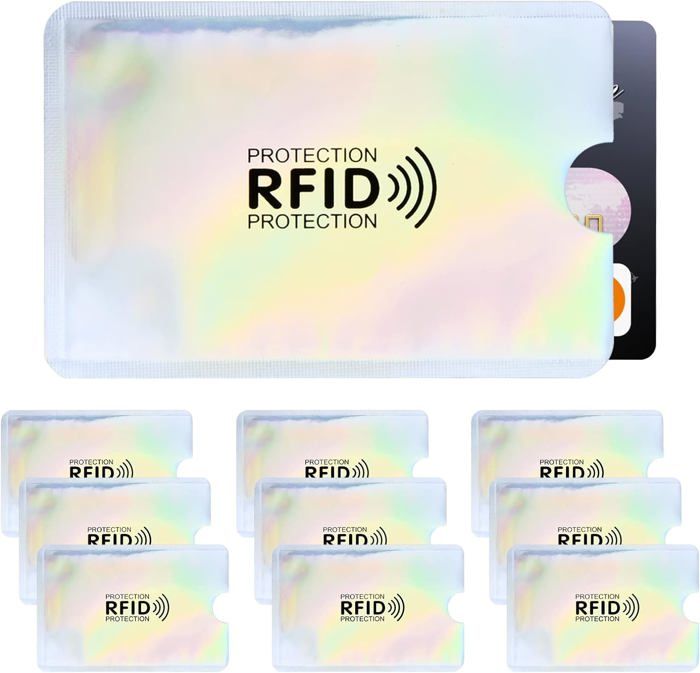 GEEHUA Lot De 10 étuis Pour Cartes De Blocage RFID, étuis Pour Cartes De Crédit, étuis De Blocage RFID, Support De Protection De Carte, Prévention Du Vol D'identité Pour Femmes Et Hommes