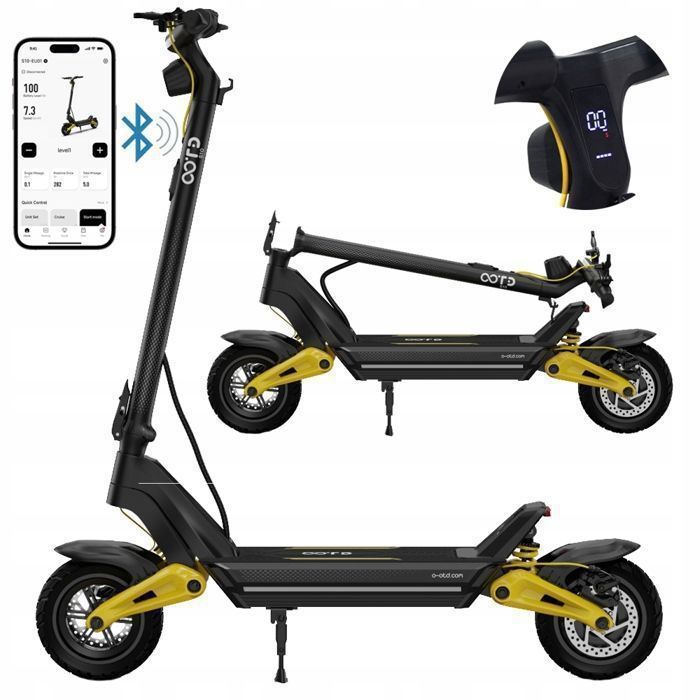 OOTD  S10 - Trottinette Electrique Pliable  - Motor 1400W - 48V 20AH - Range 70KM - 55KM/H - 10 Tires - APP  E-Scooter