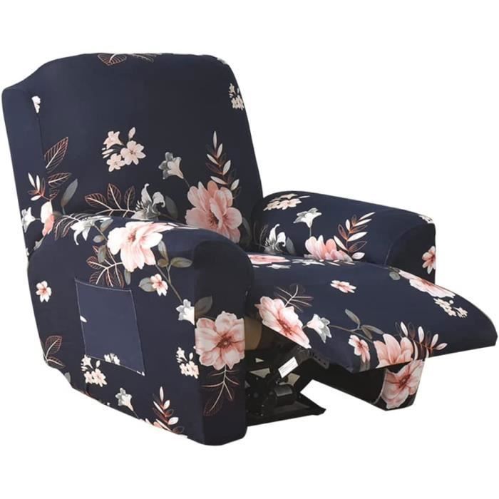 Housse de Fauteuil Relax Extensible1 Places Housse de Fauteuil Inclinable Antidérapante avec Poche LatéraleColor 11