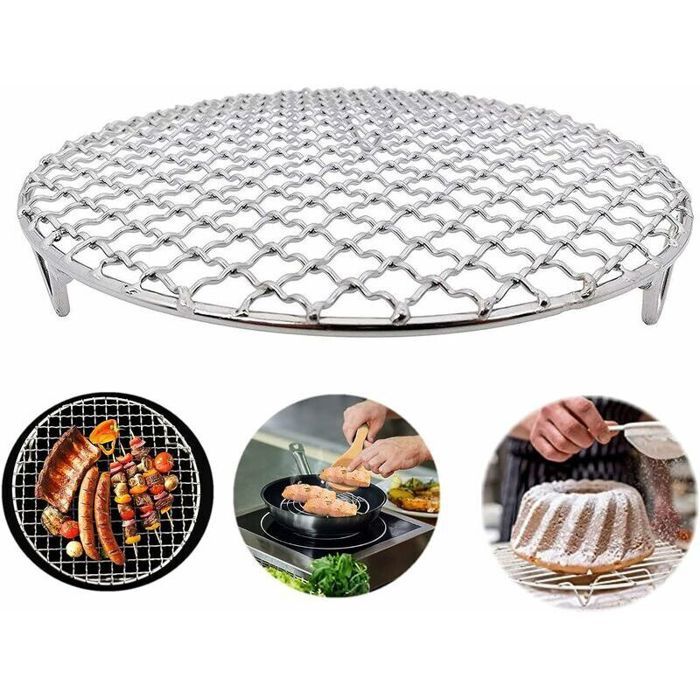 Grid accessory pour Barbecue/Grill 18cm/7.1 Pouces Barbecue Grille de Cuisson en Acier Inoxydable Grille Ronde pour Grillades Gr