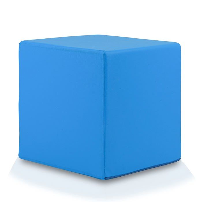 Pouf repose-pieds carré Pouf Ottomana Cube 40x40x40 cm Canapé déhoussable Résistant et anti-déchirure Tabouret Bleu Ciel E19