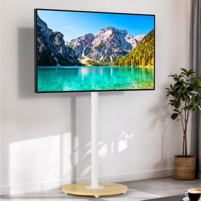 Support TV sur Pied avec Roulettes - Pied TV de 40 à 75 Pouces Hauteur Réglable 126-140cm Max VESA 600x400mm Charge 50kg
