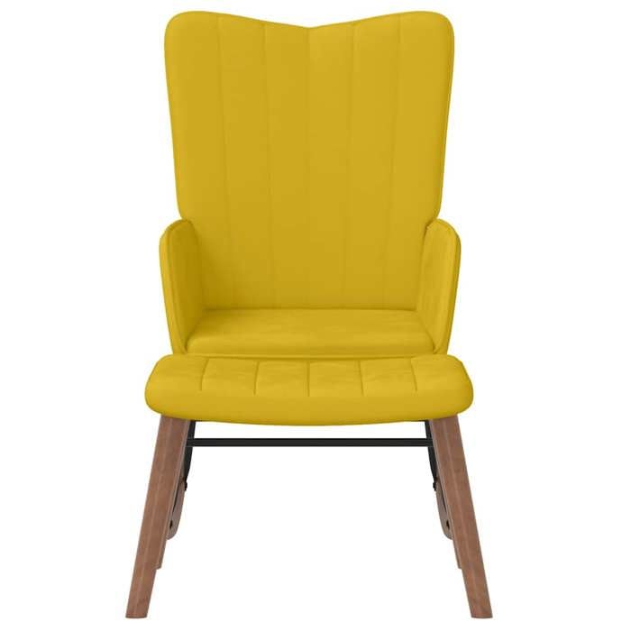 Jaune Chaise/Fauteuil à bascule SOLOMON Pour 1 personne avec repose-pied - Jaune moutarde Velours FF807