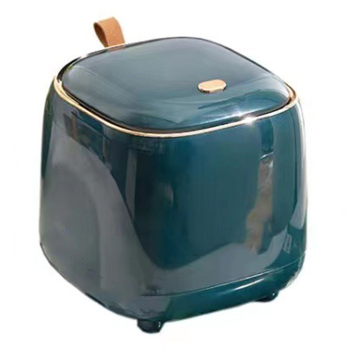 SHI- Type de poubelle de bureau appuyé Type de poubelle de bureau poussoir avec couvercle à la mode double deco lit Vert foncé