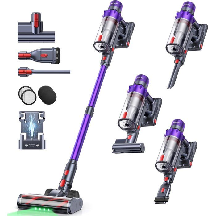 Aspirateur balai sans fil puissant - SUTEO - VAC02 - 600W - 50Kpa - 65 min autonomie - Brosse matelas - Écran LED - Suteo