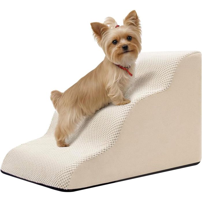 Escalier pour chiens rampe à 3 marches pour canapé et lit escalier pour animaux de compagnie avec base antidérapante hauteur 35cm