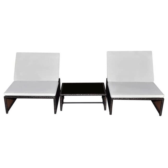 STAR SALE® Chaises de jardin inclinables (2 pcs) - Sièges de jardin - et table résine tressée 65x68x(25 - 69) cm T2084