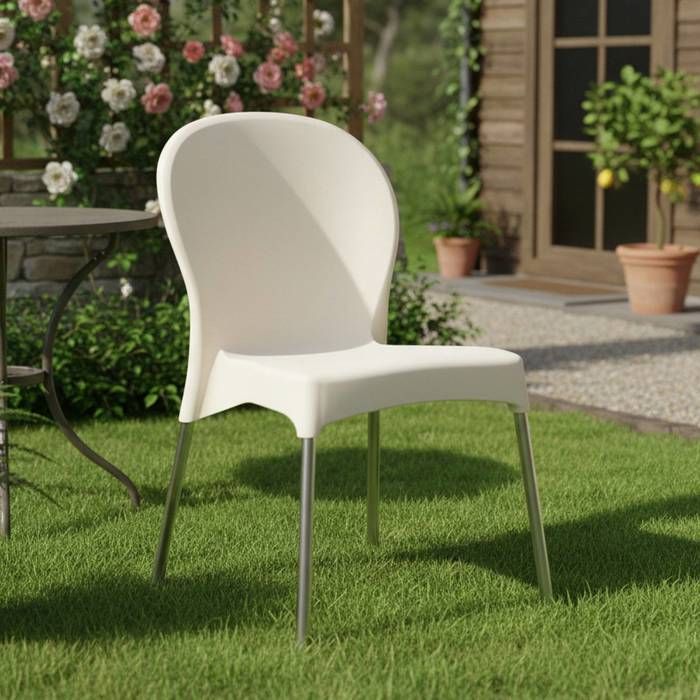 Chaise dExtérieur Linder Dmora en Plastique Beige Chaise dExtérieur Linder Dmora en Plastique Beige