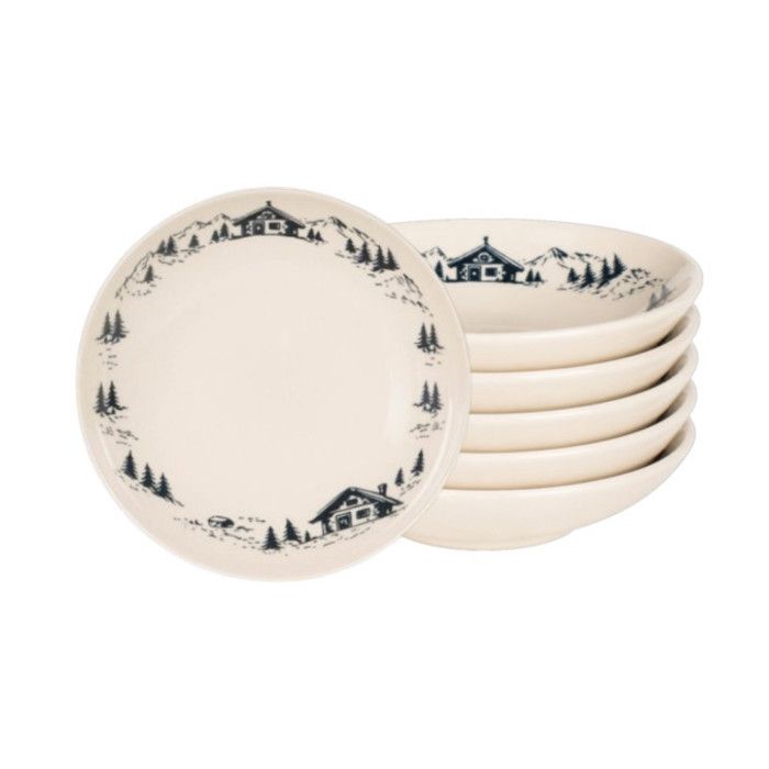 Assiette creuse Alpages noir 22cm (lot de 6) - Table Passion
